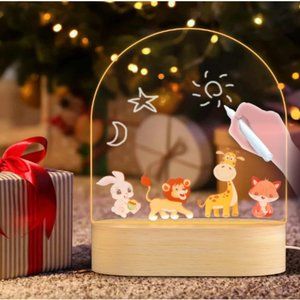 LED Nightlight with DIY Erasable Text for Kids w/ Pen & Wipe - USB Powered